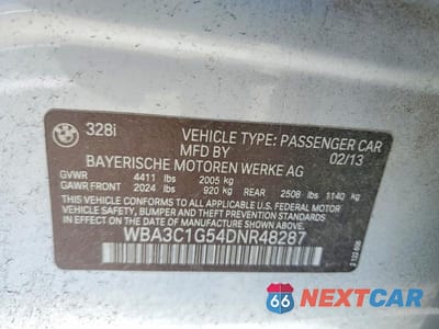 Zdjęcie 12 z 12 samochodu: 2013 BMW 328 I SULEV VIN:WBA3C1G54DNR48287 - miniatura