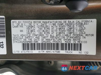 Zdjęcie 12 z 12 samochodu: 2009 TOYOTA TACOMA PRERUNNER V6 VIN:3TMJU62N99M081806 - miniatura