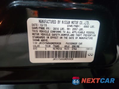 Zdjęcie 12 z 12 samochodu: 2016 INFINITI Q50 2.0T PREMIUM VIN:JN1CV7AR4GM250626 - miniatura