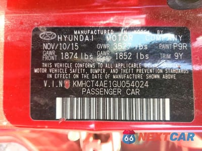 Zdjęcie 12 z 12 samochodu: 2016 HYUNDAI ACCENT SE VIN:KMHCT4AE1GU054024 - miniatura