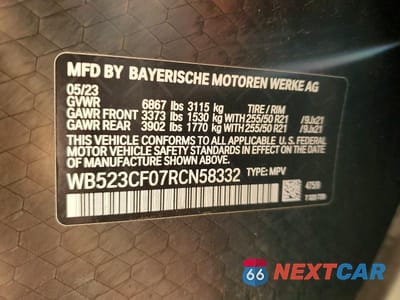 Zdjęcie 12 z 12 samochodu: 2024 BMW IX XDRIVE50 VIN:WB523CF07RCN58332 - miniatura