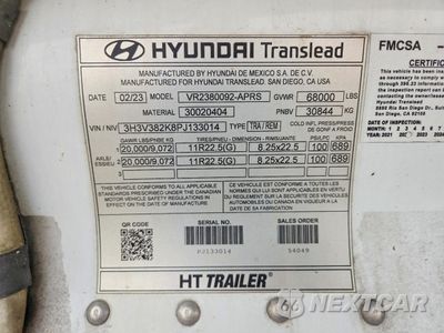 Zdjęcie 10 z 10 samochodu: 2023 HYUNDAI TRAILER - ENCLOSED CARGO TRAILER VIN:3H3V382K8PJ133014 - miniatura