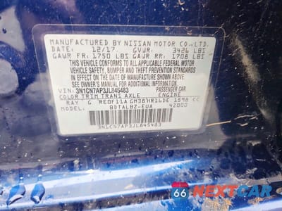 Zdjęcie 12 z 12 samochodu: 2018 NISSAN VERSA SV VIN:3N1CN7AP3JL845483 - miniatura