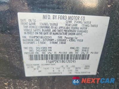 Zdjęcie 12 z 12 samochodu: 2011 FORD TAURUS SHO VIN:1FAHP2KT1BG120245 - miniatura