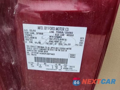 Zdjęcie 12 z 12 samochodu: 2005 FORD F150 SUPERCREW VIN:1FTPW14585FA87465 - miniatura