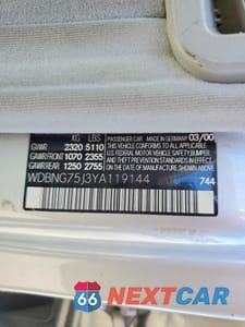 Zdjęcie 12 z 12 samochodu: 2000 MERCEDES-BENZ S500 VIN:WDBNG75J3YA119144 - miniatura