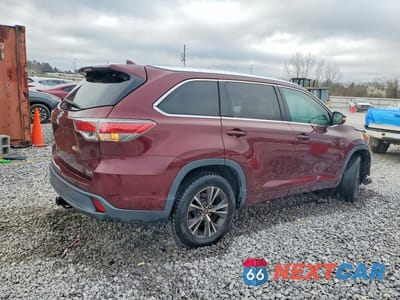 Trzecie zdjęcie samochodu z tyłu: 2016 TOYOTA HIGHLANDER XLE VIN:5TDKKRFH4GS185634 - miniatura