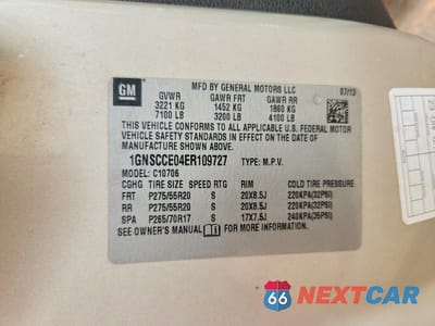 Zdjęcie 13 z 13 samochodu: 2014 CHEVROLET TAHOE C1500 LTZ VIN:1GNSCCE04ER109727 - miniatura