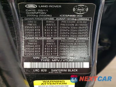 Zdjęcie 13 z 13 samochodu: 2011 LAND ROVER LR2 HSE VIN:SALFR2BN3BH244727 - miniatura