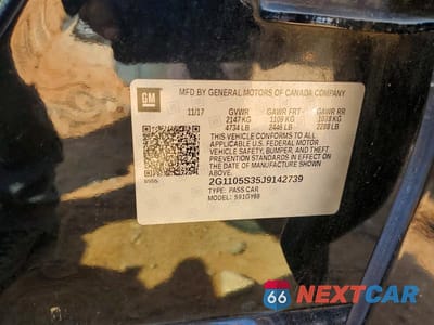Zdjęcie 12 z 12 samochodu: 2018 CHEVROLET IMPALA LT VIN:2G1105S35J9142739 - miniatura