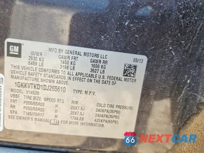 Zdjęcie 13 z 13 samochodu: 2013 GMC ACADIA DENALI VIN:1GKKVTKD1DJ265610 - miniatura