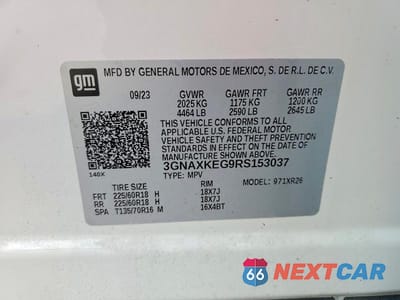 Zdjęcie 13 z 13 samochodu: 2024 CHEVROLET EQUINOX LT VIN:3GNAXKEG9RS153037 - miniatura