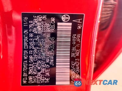 Zdjęcie 12 z 12 samochodu: 2017 TOYOTA COROLLA IM BASE VIN:JTNKARJE5HJ534245 - miniatura