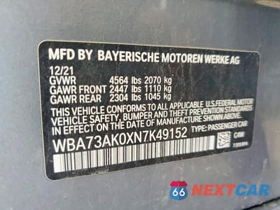 Zdjęcie 12 z 12 samochodu: 2022 BMW 228XI VIN:WBA73AK0XN7K49152 - miniatura