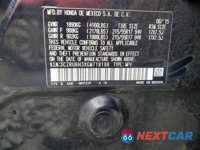 Zdjęcie 13 z 13 samochodu: 2016 HONDA HR-V LX VIN:3CZRU6H3XGM718198 - miniatura