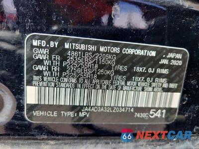 Zdjęcie 14 z 14 samochodu: 2020 MITSUBISHI OUTLANDER SE VIN:JA4AD3A32LZ034714 - miniatura