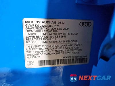 Zdjęcie 13 z 13 samochodu: 2023 AUDI Q3 PREMIUM S LINE 45 VIN:WA1DEDF38P1033046 - miniatura