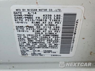 Zdjęcie 13 z 14 samochodu: 2014 NISSAN ROGUE SELECT S VIN:JN8AS5MT0EW610652 - miniatura