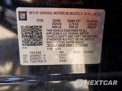 Zdjęcie 13 z 13 samochodu: 2019 CHEVROLET EQUINOX LT VIN:3GNAXKEV0KL115260 - miniatura