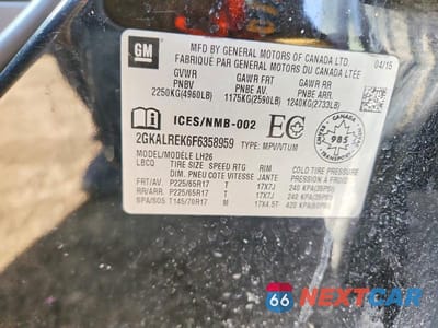 Zdjęcie 14 z 14 samochodu: 2015 GMC TERRAIN SLE VIN:2GKALREK6F6358959 - miniatura