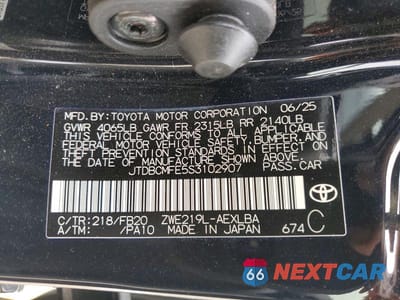 Zdjęcie 12 z 12 samochodu: 2025 TOYOTA COROLLA HYBRID LE VIN:JTDBCMFE5S3102907 - miniatura