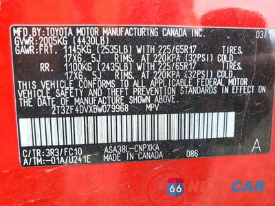Zdjęcie 13 z 13 samochodu: 2011 TOYOTA RAV4 BASE VIN:2T3ZF4DVXBW079968 - miniatura