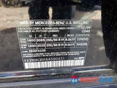 Zdjęcie 13 z 13 samochodu: 2010 MERCEDES-BENZ ML 350 4MATIC VIN:4JGBB8GB9AA580431 - miniatura