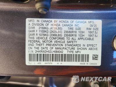 Zdjęcie 13 z 13 samochodu: 2020 HONDA CR-V EX VIN:2HKRW2H52LH684042 - miniatura