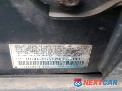 Zdjęcie 12 z 12 samochodu: 1998 HONDA ACCORD EX VIN:1HGCG5555WA175391 - miniatura