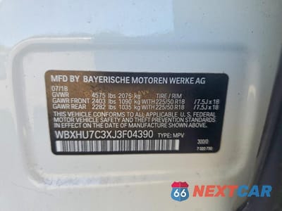 Zdjęcie 13 z 13 samochodu: 2018 BMW X1 SDRIVE28I XLINE VIN:WBXHU7C3XJ3F04390 - miniatura