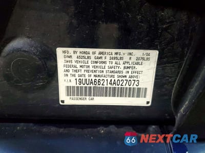Zdjęcie 12 z 12 samochodu: 2004 ACURA TL VIN:19UUA66214A027073 - miniatura