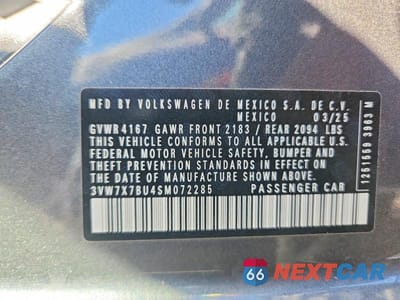 Zdjęcie 12 z 12 samochodu: 2025 VOLKSWAGEN JETTA SE VIN:3VW7X7BU4SM072285 - miniatura