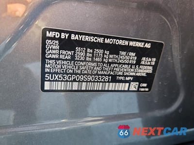 Zdjęcie 12 z 12 samochodu: 2025 BMW X3 30 XDRIVE VIN:5UX53GP09S9033281 - miniatura