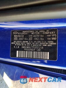 Zdjęcie 12 z 12 samochodu: 2023 HYUNDAI ELANTRA HYBRID BLUE VIN:KMHLM4AJ7PU051218 - miniatura