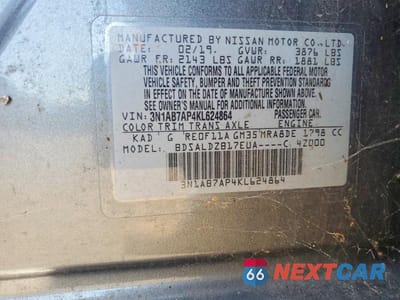 Zdjęcie 13 z 13 samochodu: 2019 NISSAN SENTRA S VIN:3N1AB7AP4KL624864 - miniatura