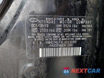 Zdjęcie 12 z 12 samochodu: 2020 HYUNDAI ELANTRA SE VIN:KMHD74LFXLU013089 - miniatura