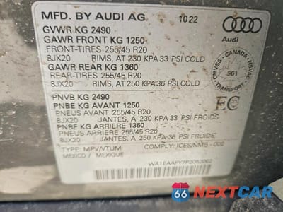 Zdjęcie 13 z 13 samochodu: 2023 AUDI Q5 PREMIUM PLUS 45 VIN:WA1EAAFY7P2052062 - miniatura