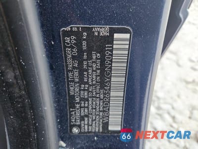 Zdjęcie 13 z 13 samochodu: 2000 BMW 540 IT AUTOMATIC VIN:WBADR6346YGN90911 - miniatura