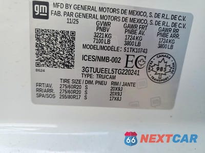 Zdjęcie 12 z 12 samochodu: 2026 GMC SIERRA K1500 AT4 VIN:3GTUUEEL5TG220241 - miniatura