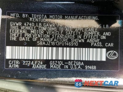 Zdjęcie 13 z 13 samochodu: 2023 LEXUS ES 350 F SPORT HANDLING VIN:58AJZ1B13PU146910 - miniatura