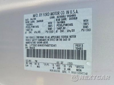 Zdjęcie 12 z 13 samochodu: 2000 FORD F150 VIN:1FTRX18WXYNB75341 - miniatura