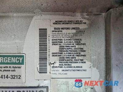 Zdjęcie 13 z 13 samochodu: 2013 ISUZU NPR DELIVERY VAN VIN:JALB4T17XD7W01762 - miniatura