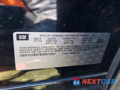 Zdjęcie 12 z 12 samochodu: 2014 CADILLAC XTS VIN:2G61L5S37E9251257 - miniatura