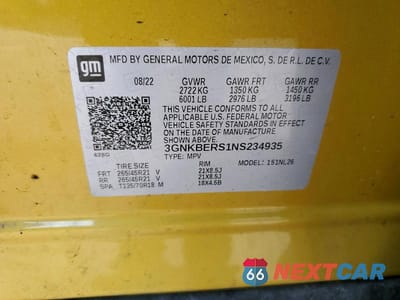 Zdjęcie 13 z 13 samochodu: 2022 CHEVROLET BLAZER RS VIN:3GNKBERS1NS234935 - miniatura