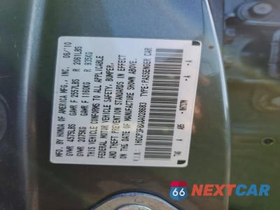 Zdjęcie 12 z 12 samochodu: 2010 HONDA ACCORD EXL VIN:1HGCP3F8XAA028683 - miniatura