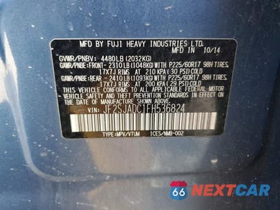 Zdjęcie 13 z 13 samochodu: 2015 SUBARU FORESTER 2.5I PREMIUM VIN:JF2SJADC1FH536824 - miniatura
