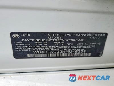 Zdjęcie 12 z 12 samochodu: 2017 BMW 320 XI VIN:WBA8E5G32HNU45238 - miniatura