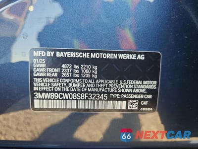 Zdjęcie 12 z 12 samochodu: 2025 BMW 330XI VIN:3MW89CW08S8F32345 - miniatura