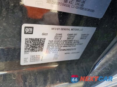 Zdjęcie 12 z 12 samochodu: 2022 CHEVROLET SILVERADO K1500 HIGH COUNTRY VIN:1GCUDJED5NZ632373 - miniatura