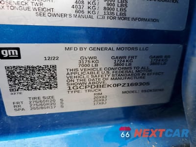 Zdjęcie 13 z 13 samochodu: 2023 CHEVROLET SILVERADO K1500 CUSTOM VIN:1GCPDBEK0PZ169305 - miniatura